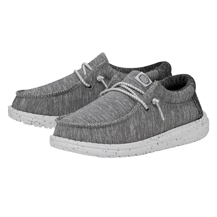 Wally Youth Sport Knit - Light Grey | HEYDUDE