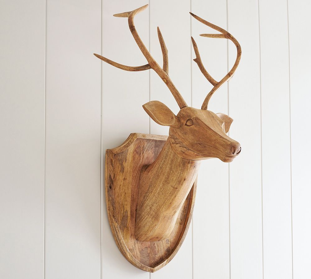 Wooden Stag Head | Pottery Barn (US)
