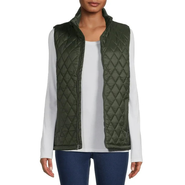 Time and Tru Women's and Plus Diamond Quilt Vest | Walmart (US)