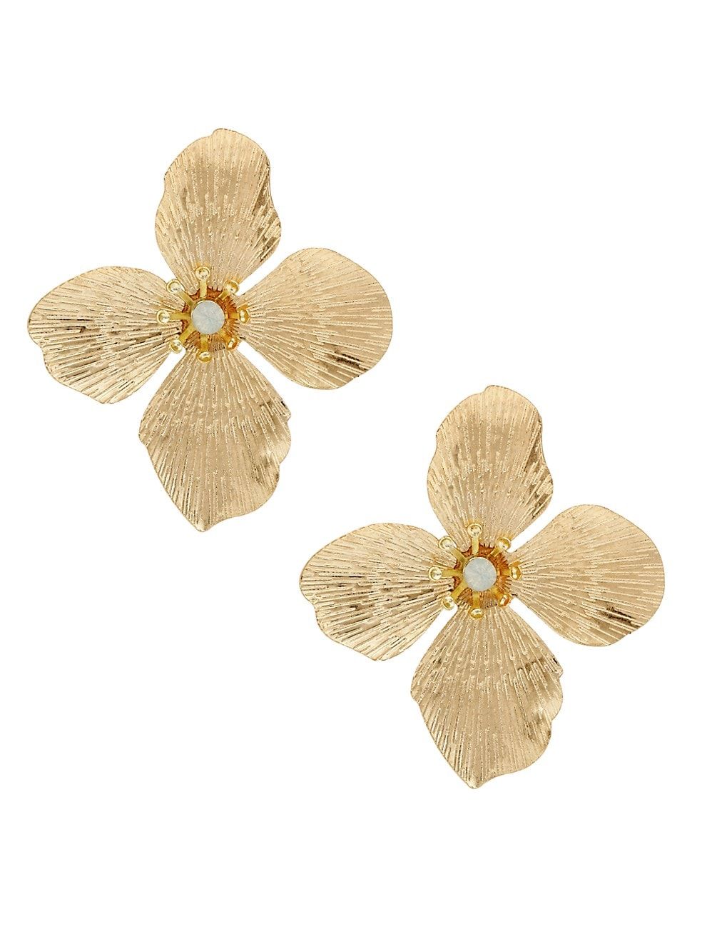 Shashi Blossom 14K-Gold-Plated &amp; Cubic Zirconia Earrings | Saks Fifth Avenue