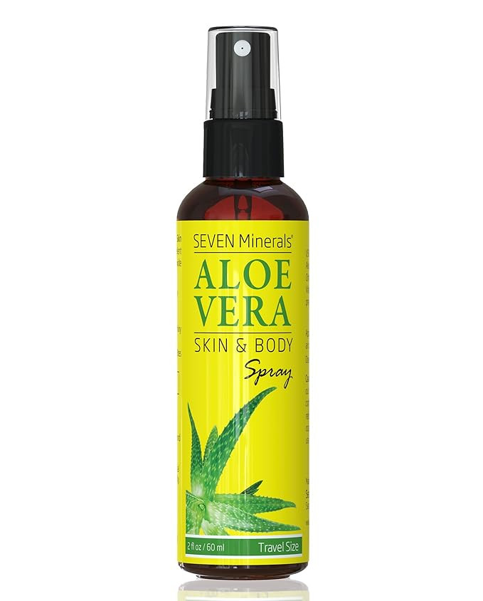 Seven Minerals Travel Size Organic Aloe Vera Spray with 100% Pure Aloe From Freshly Cut Aloe Plan... | Amazon (US)