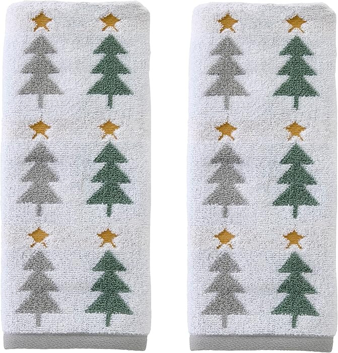 SKL Home Christmas/Winter Multi Trees 100% Cotton Premium 2-Piece Hand Towel Set, 500 GSM, Revers... | Amazon (US)