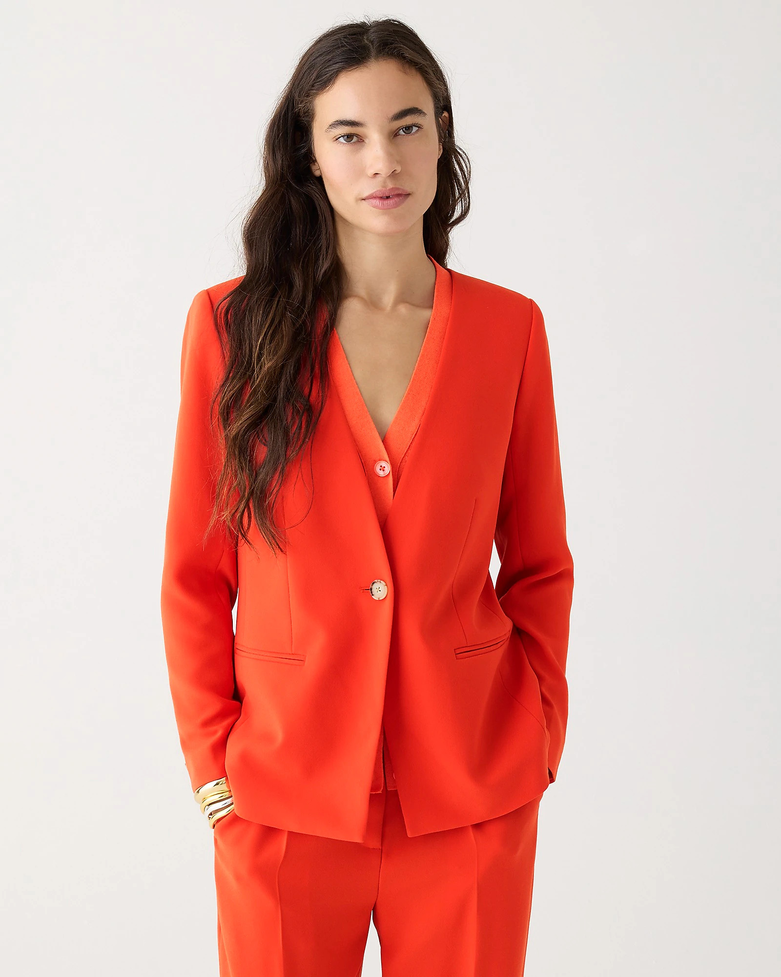 Alfie collarless blazer in city crepe | J. Crew US