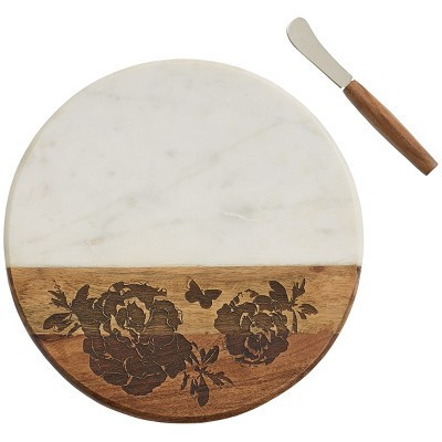Patricia Heaton Home Floral Cutting Board With Spreader | Target