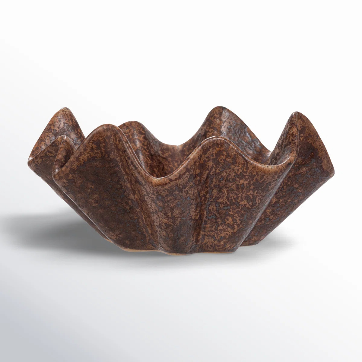 Arboles Round Stoneware Ruffled Bowl With Reactive Glaze | Joss & Main