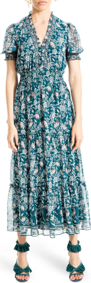 Short Sleeve Floral Tiered Dress | Nordstrom Rack