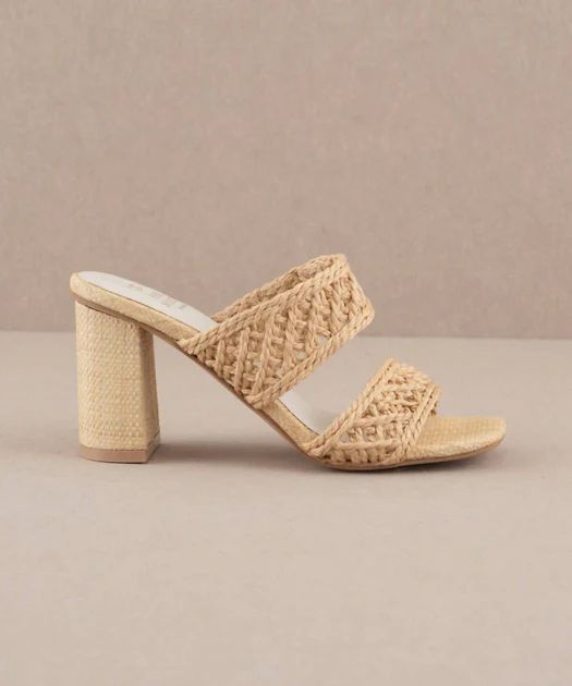 The Barbara Woven Double Band Heel In Natural | Shop Premium Outlets