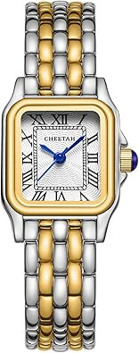 CHEETAH Gold Watches for Women with Small Vintage Bracelet, Rectangular Case Roman Dial | Amazon (US)