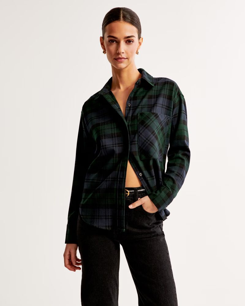 Women's Oversized Flannel Shirt | Women's New Arrivals | Abercrombie.com | Abercrombie & Fitch (US)