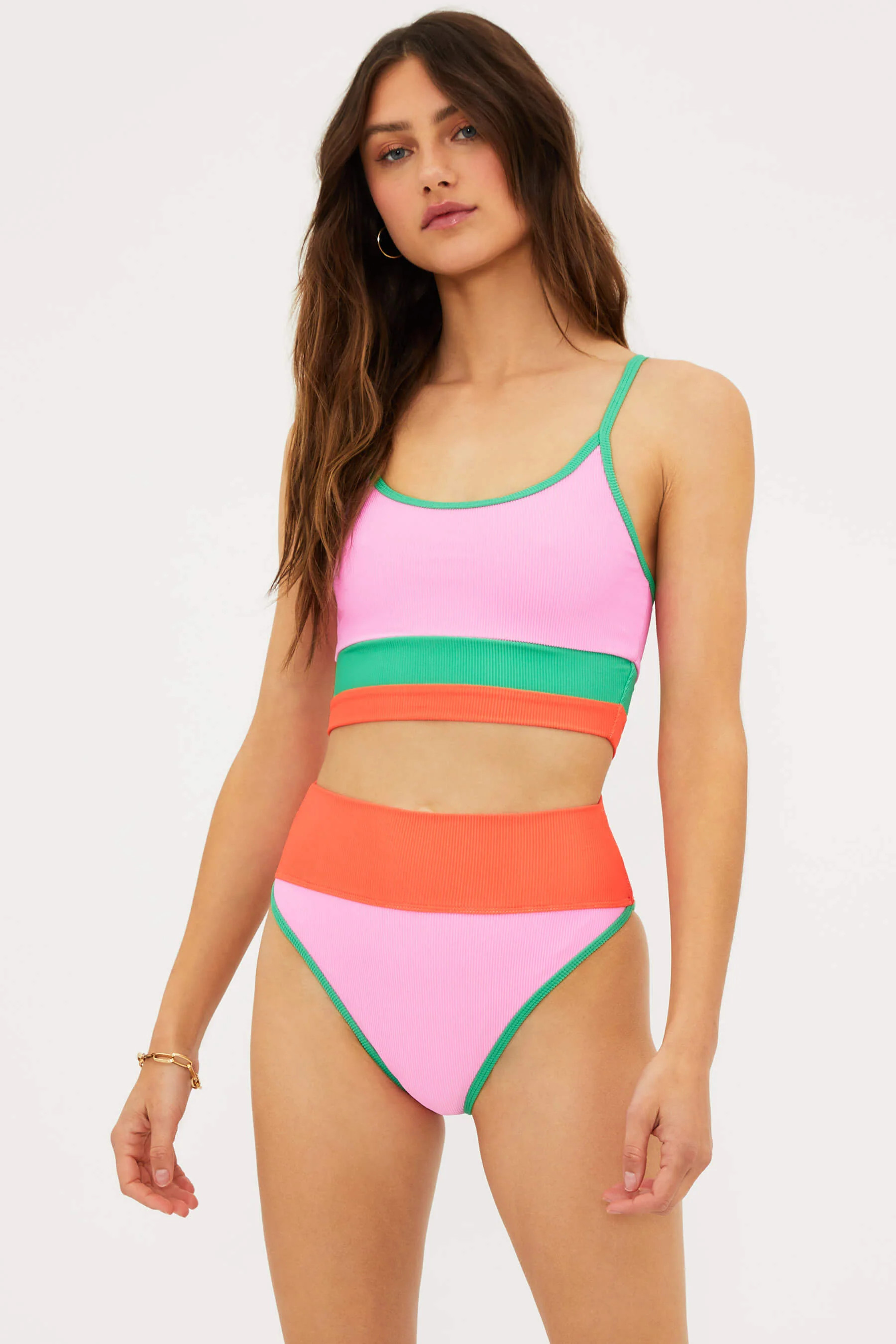 Emmy Bottom Coral Beach Colorblock | Beach Riot