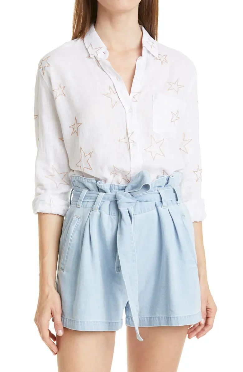 Rails Charli Star Print Linen Blend Button-Up Shirt | Nordstrom | Nordstrom
