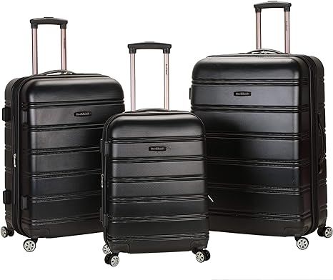 Rockland Melbourne Hardside Expandable Spinner Wheel Luggage, Black, 3-Piece Set (20/24/28) | Amazon (US)