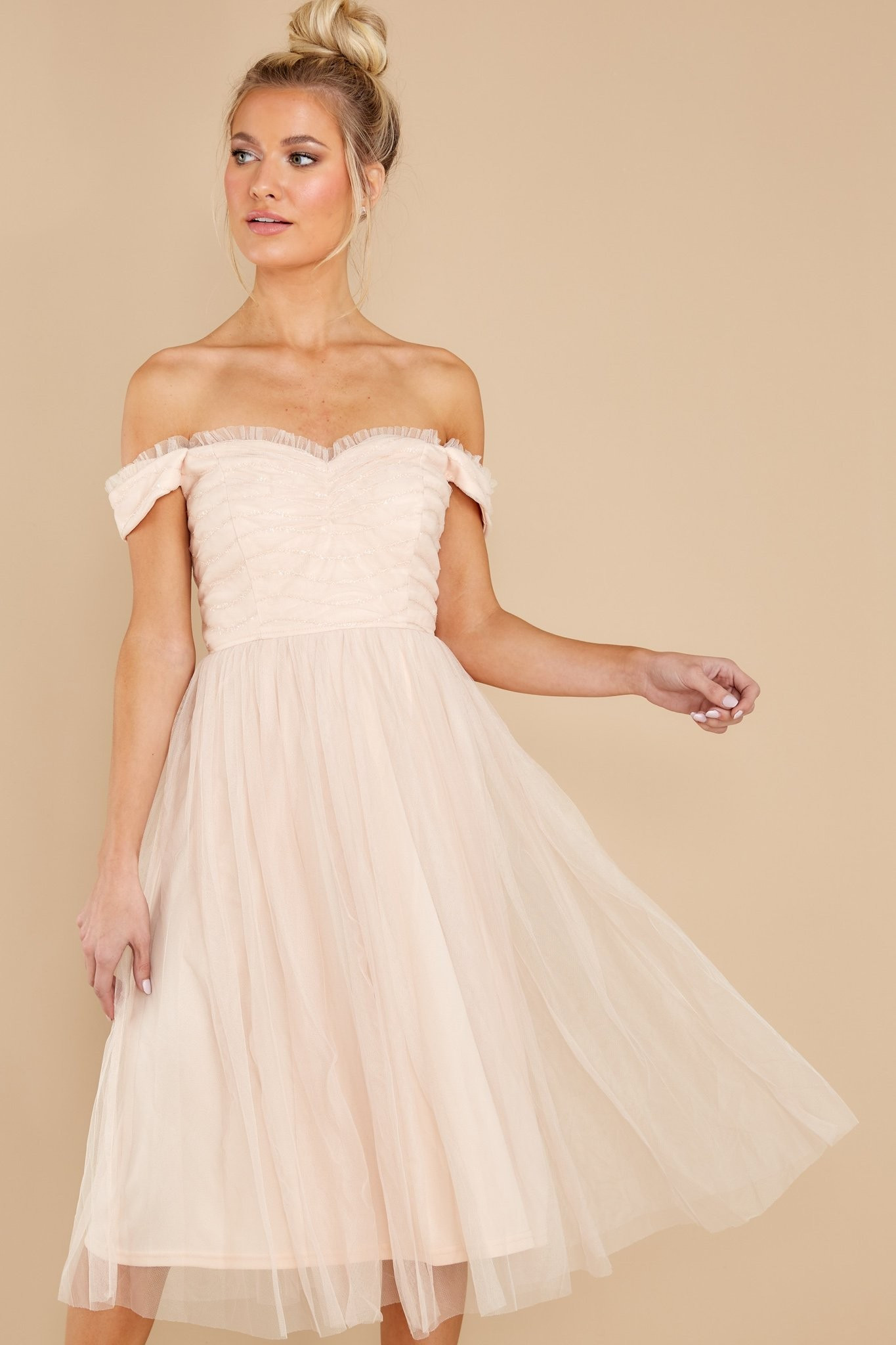 Change The Tune Blush Midi Dress | Red Dress 