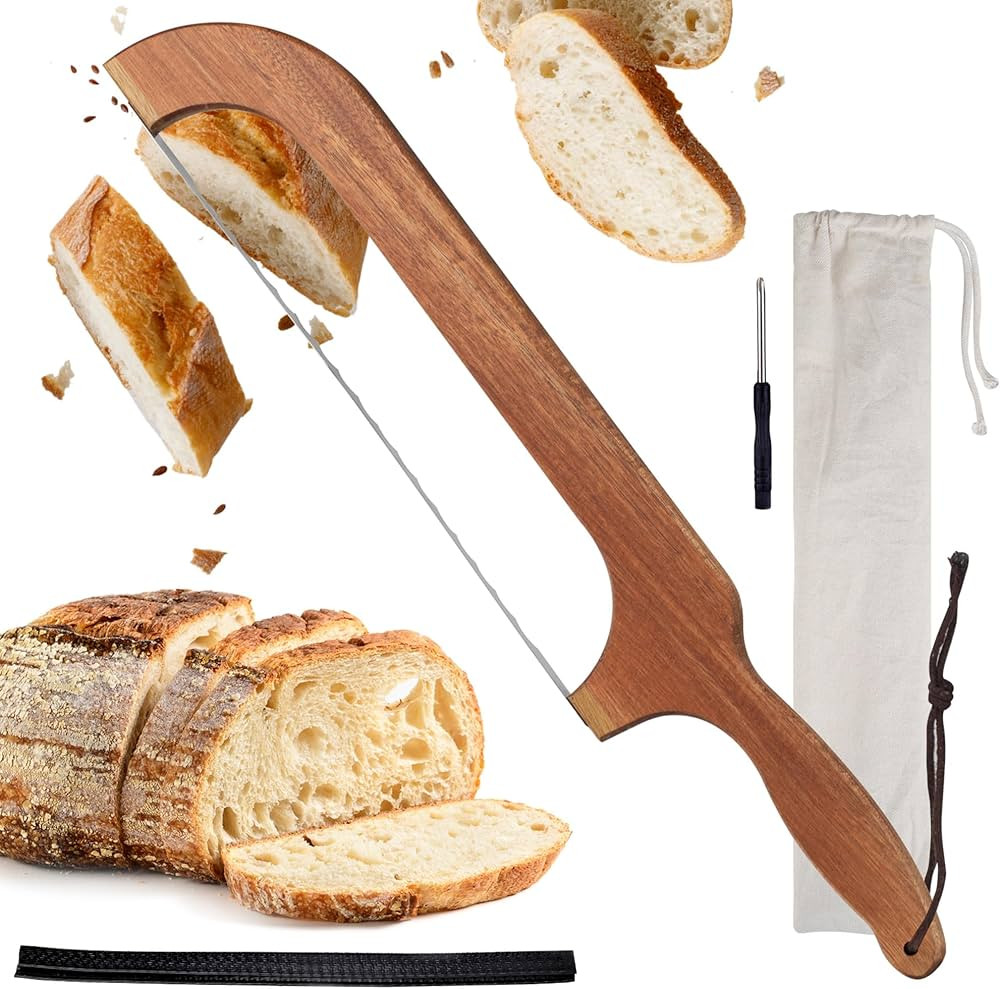 Sourdough Bread Knife,Bread Slicer, 15.7'' Serrated Bread Slicer for Homemade Bread with Reliable... | Amazon (US)