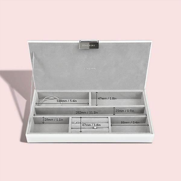 Stackers White Glass Jewelry Box Collection | The Container Store