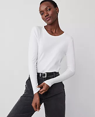 Ann Taylor Long Sleeve Crew Neck Top | Ann Taylor (US)