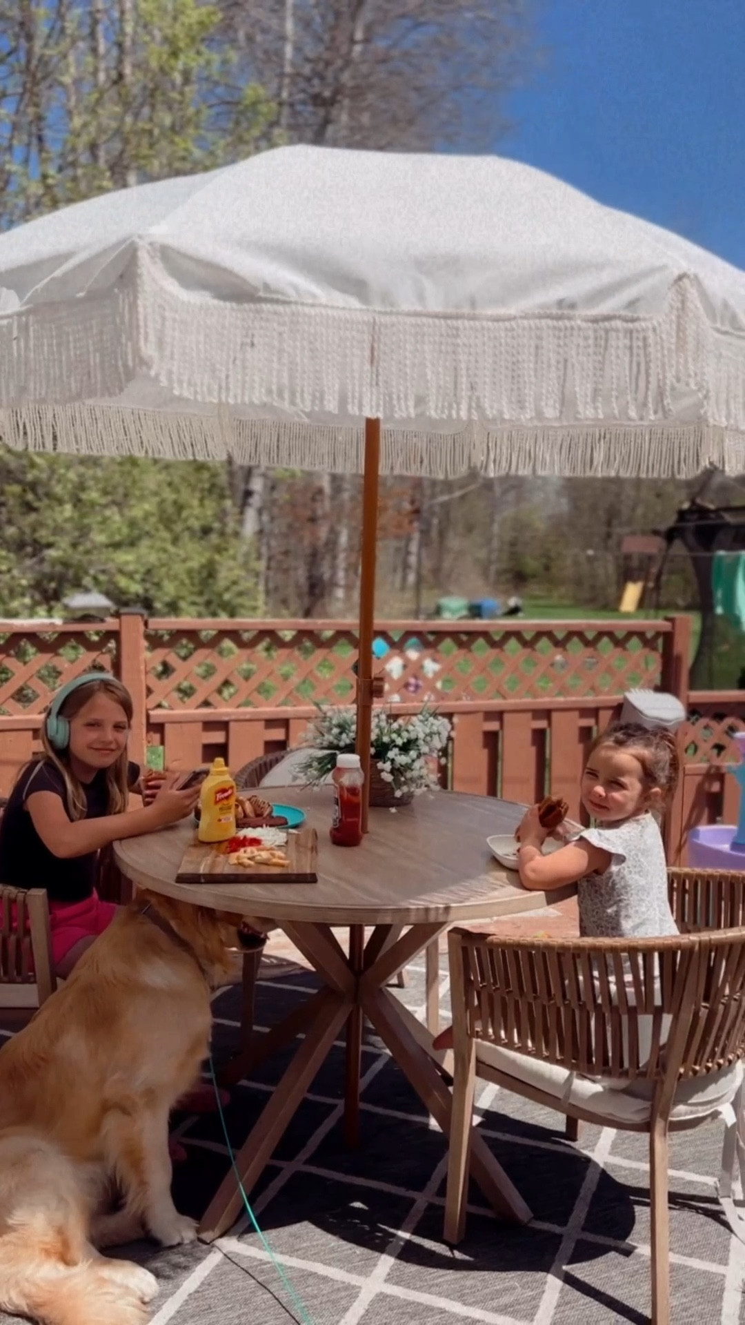 Patio is officially open!! ☀️

Linking our little outdoor setup over on my LTK to shop! This boho umbrella is a must buy and goes with everything 🤍

#deckliving #backyard #patio #outdoorfurniture #outdoorlivingspace #Canadianmom #Canadianliving #Ontariomom 

#LTKSeasonal #LTKHome #LTKSummerEdit