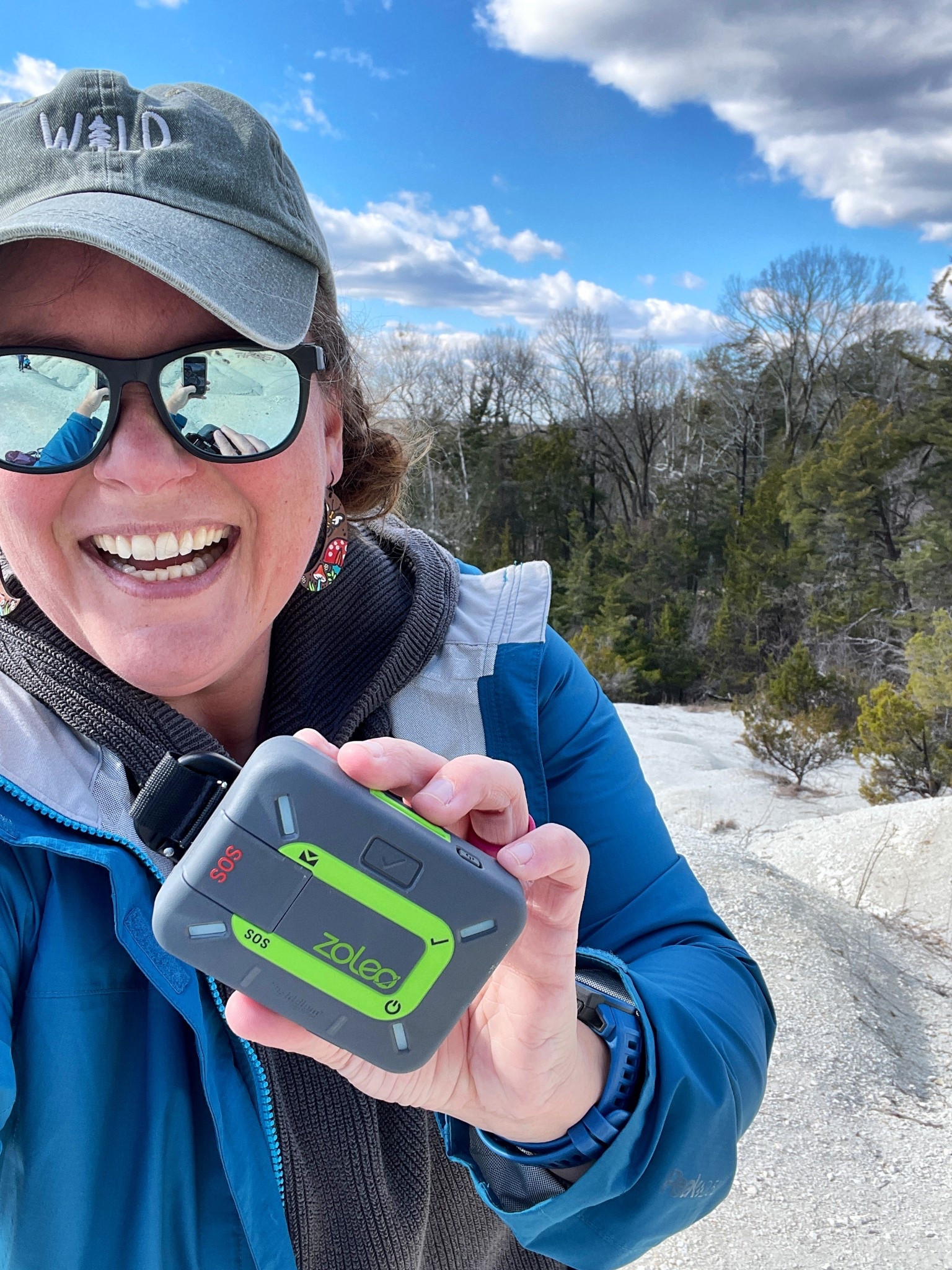 Here’s how I feel safe while solo hiking or adventuring with my kids: my ZOLEO satellite communicator. It connects to a satellite then to my phone via Bluetooth and I can text in the app or directly from my phone. I can also send an “all ok, here’s my location” message to my family with the push of a button! 