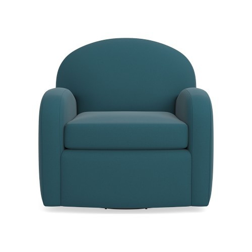 Phoebe Swivel Chair, Standard, Signature Velvet, Cyan | Williams-Sonoma