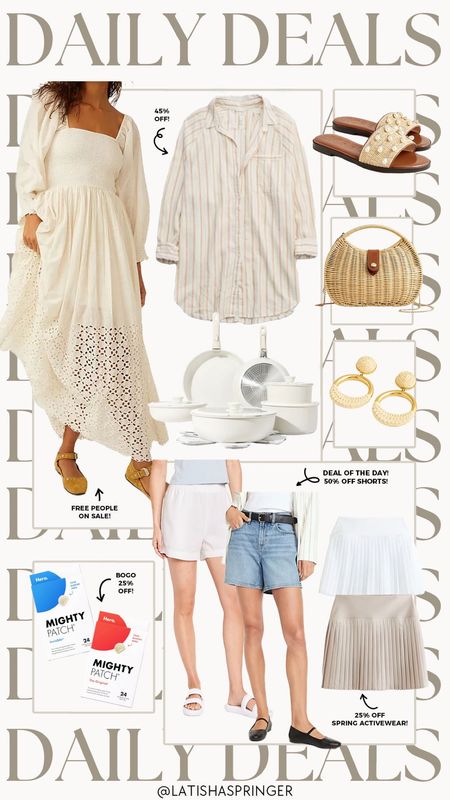 Daily deals! Up to 30% off Free People, straw accessories on sale, 50% off shorts and more! 

#dailydeals

Free people dress. Linen swim coverup button down shirt. Straw shell bag. Raffia earrings. Mighty patches on sale. Abercrombie YPB on sale. Spring activewear. Spring activewear skirt. Walmart deals. Target deals  

#LTKfindsunder100 #LTKstyletip #LTKSeasonal