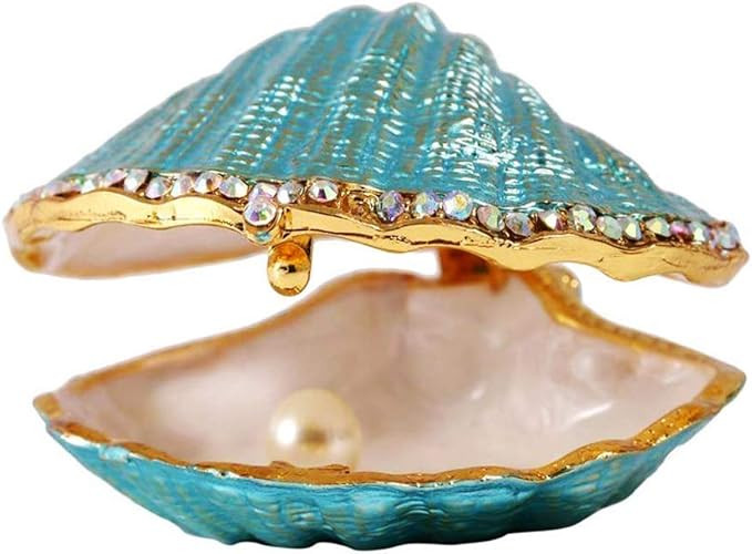H&D HYALINE & DORA Metal Glass Trinket Box Ring Holder Small Seashell Figurine Collectible Table ... | Amazon (US)