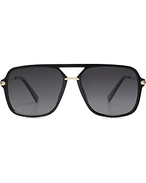 SOJOS Sunglasses for Women & Men, Square, Retro, Polarized Lens, Trendy Aviator, 90s Shades | Amazon (US)