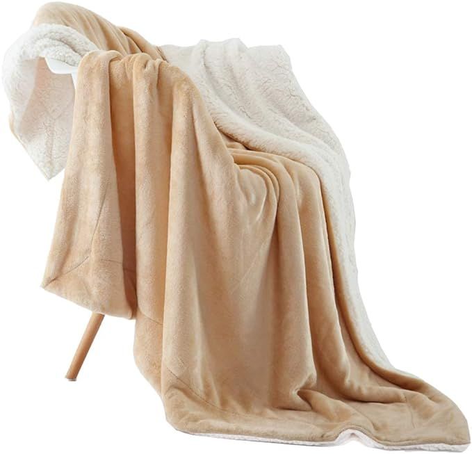 NANPIPER Throw Blanket Reversible Sherpa Flannel Blanket Super Soft Fuzzy Plush Fleece Microfiber... | Amazon (US)