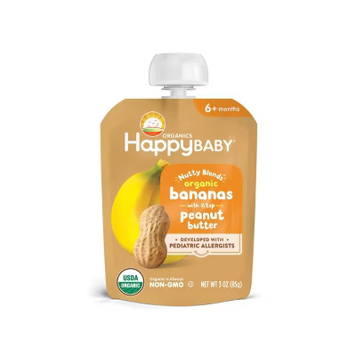 HappyBaby Nutty Blends Organic Banana & Peanut Butter Baby Food Pouch - 3oz | Target