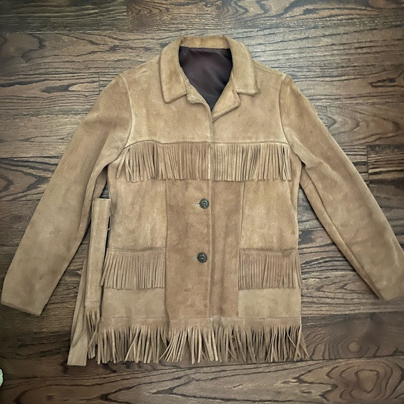 Vintage\u201960s/\u201870s Fringed Tan Suede Jacket with tie belt | Poshmark