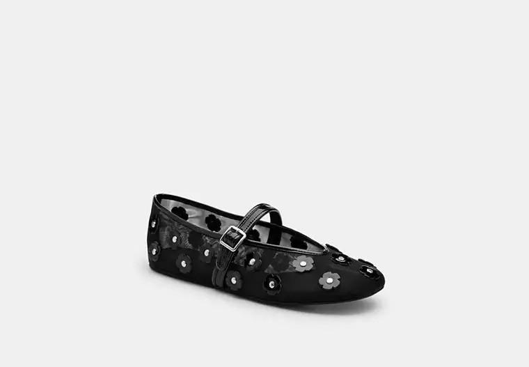 Coach Outlet Mary Jane With Tea Rose - Black, Size: 8 | Coach Outlet US