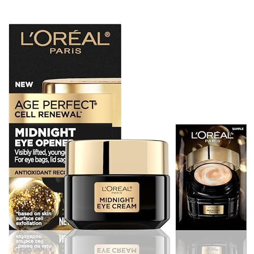 L'Oreal Paris Age Perfect Cell Renewal Midnight Eye Cream, Antioxidant-Rich Under Eye Cream to Treat 8 Signs of Aging, Includes Night Cream Sample | Amazon (US)
