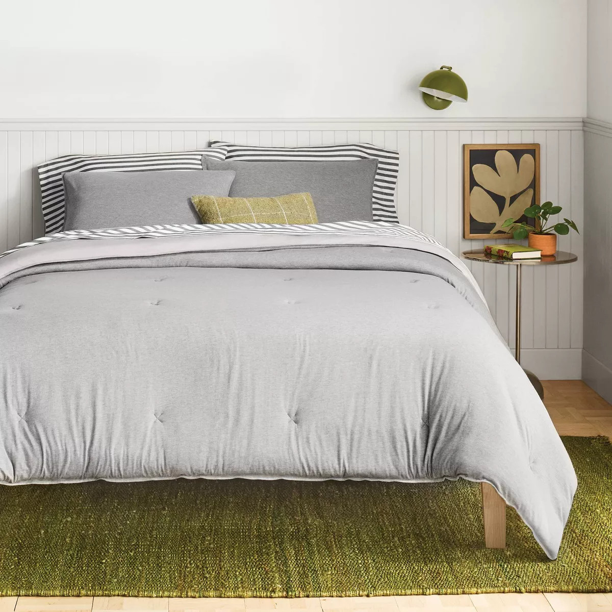 Full/Queen Jersey Comforter Gray for Dorm - Room Essentials™ | Target