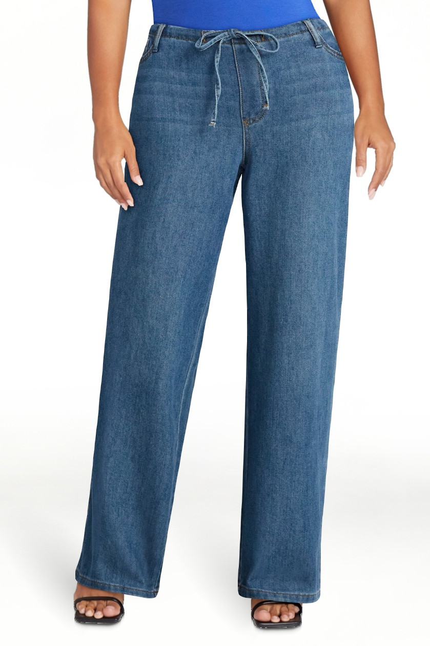 No Boundaries Mini Waistband Wide Leg Pants, 31'' Inseam, Women's | Walmart (US)