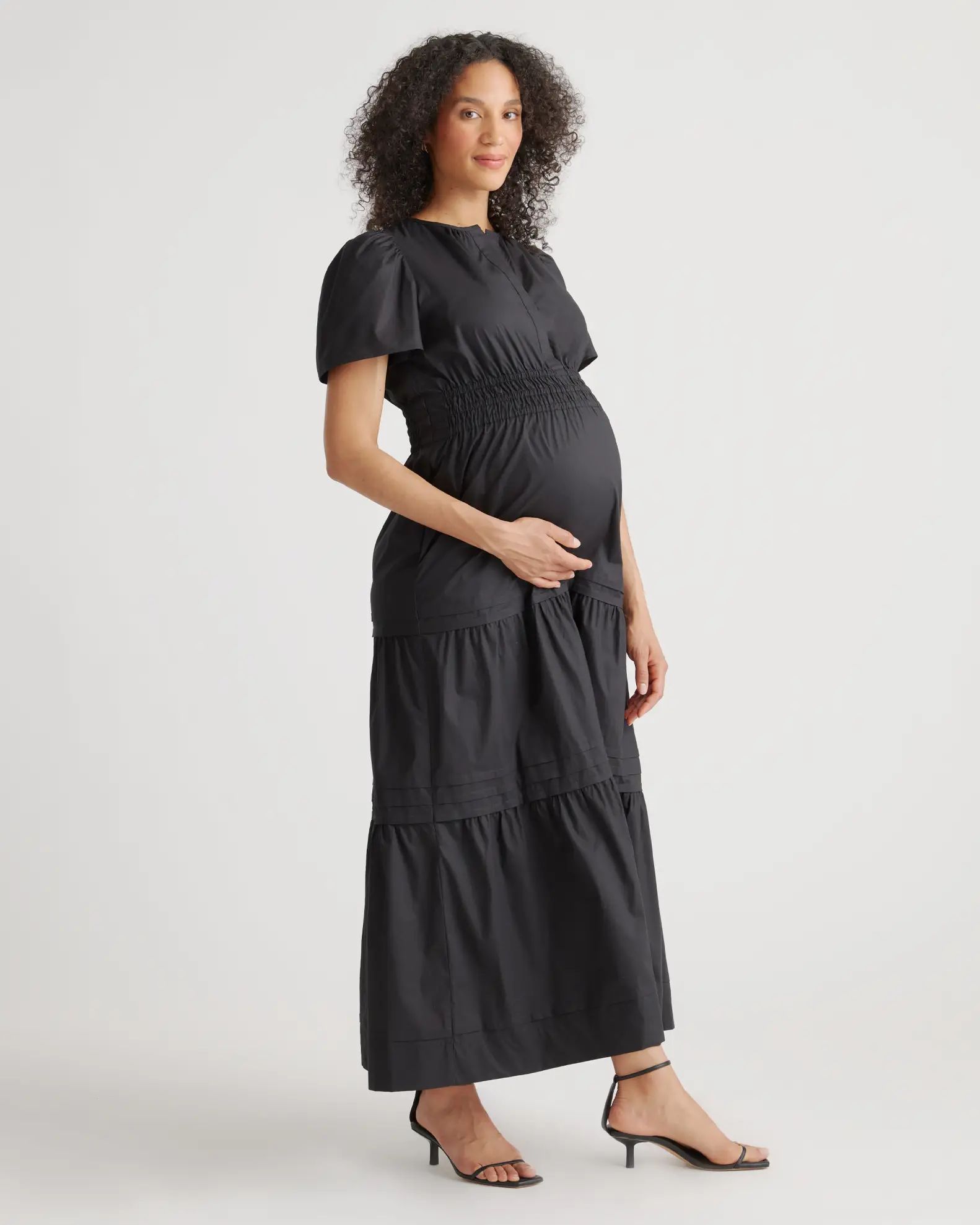 100% Organic Cotton Maternity Tiered Maxi Dress | Quince