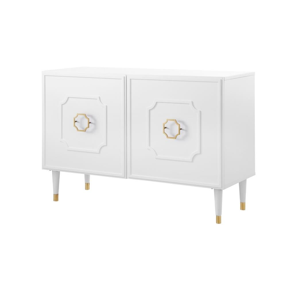 Inspired Home Keao White Sideboard 2-Doors | The Home Depot