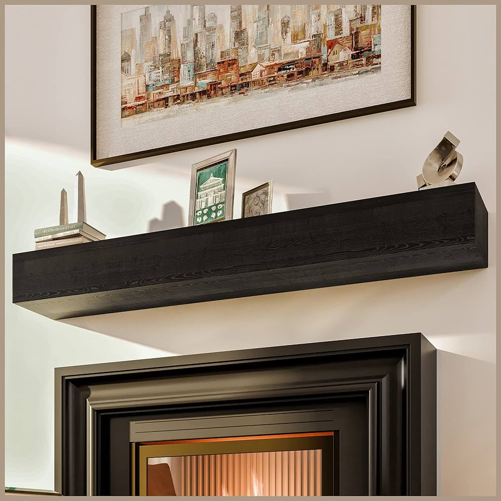 Avana Fireplace Floating Mantel - Wood Mantels for Fireplace - Farmhouse Mantles for Over Firepla... | Amazon (US)
