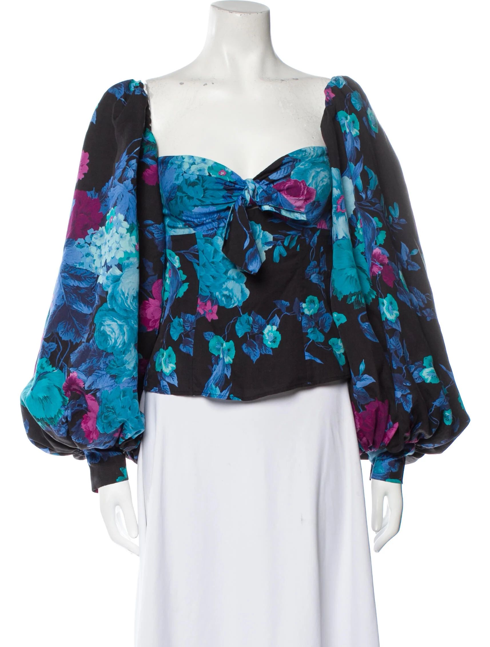 Floral Print Square Neckline Blouse | The RealReal