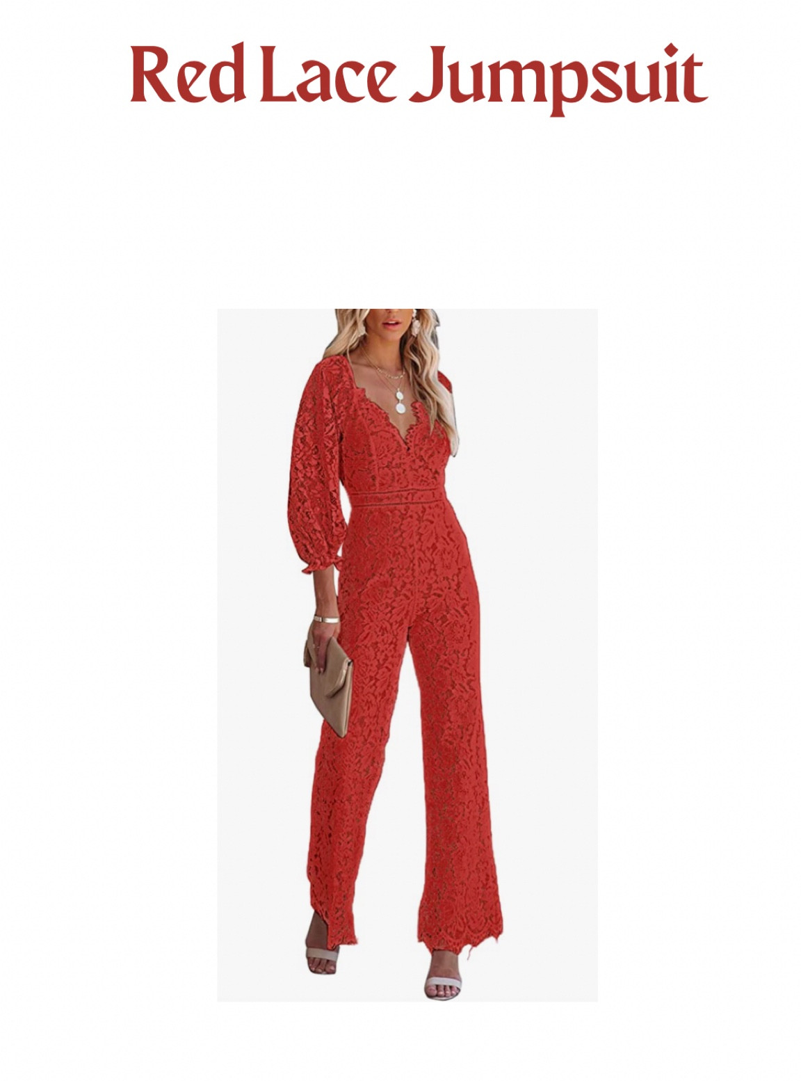 Red lace jumpsuit

#LTKFind #LTKunder50 #LTKSeasonal