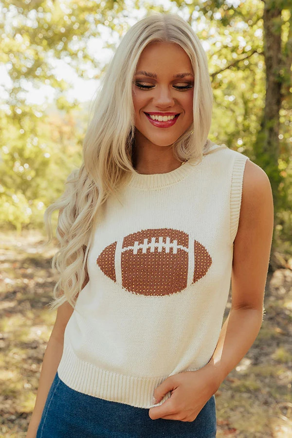 Tailgate Favorite Embellished Knit Vest Top | Impressions Online Boutique
