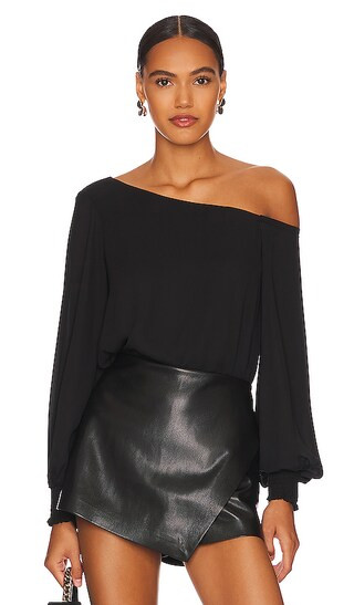 One Shoulder Blouse in Black | Revolve Clothing (Global)