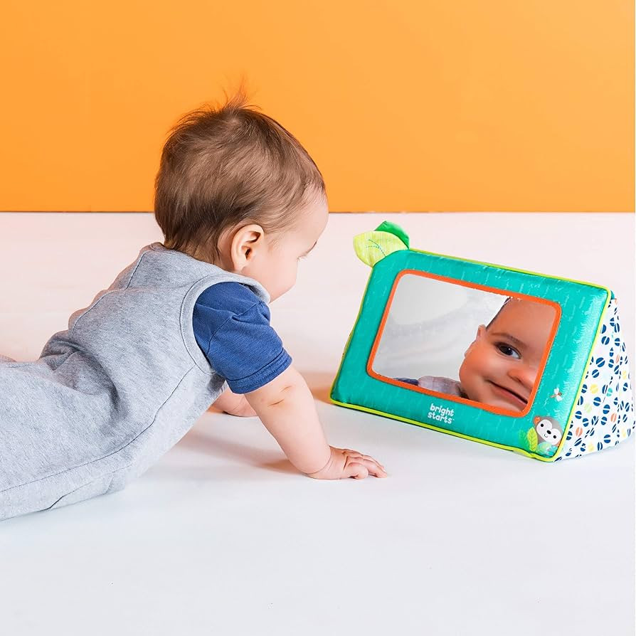 Bright Starts Sit and See Safari Floor Mirror Tummy Time Activity Toy, Ages Newborn + | Amazon (US)