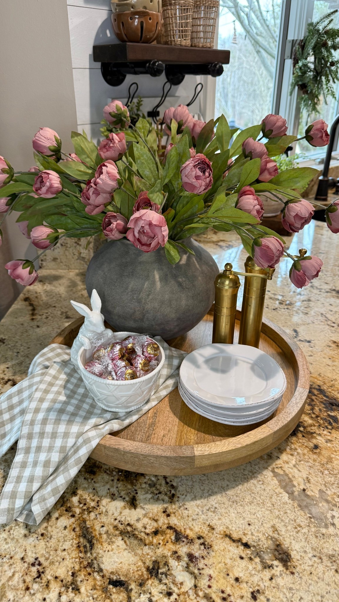 Simple Spring Centerpiece Idea

Follow @farmtotablecreations on Instagram for more home inspiration.

If you’re looking for an easy way to bring a little spring into your kitchen, a simple centerpiece like this is one of my favorite styling tricks. A large wood tray that doubles as a lazy susan anchors everything while soft florals, neutral dishes, and a few decorative accents create a layered look that feels fresh but still cozy. The pink peonies add just the right pop of color while keeping the overall palette warm and neutral.

12 stems in vase.

#traydecor #kitchendecor #tabledecor #counterdecor #amazonhome #amazondecor #amazonfinds #amazonmusthaves #springdecor #springcenterpiece #kitchencounter #countertopdecor #woodtray #easterdecor #centerpiece



#LTKSeasonal #LTKHome #LTKSaleAlert