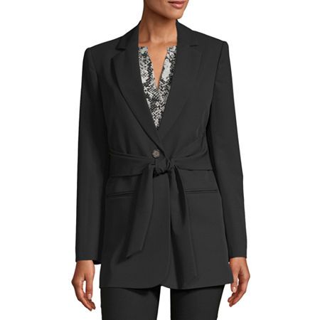 Worthington Womens Regular Fit Twill Blazer, Petite X-small , Black | JCPenney