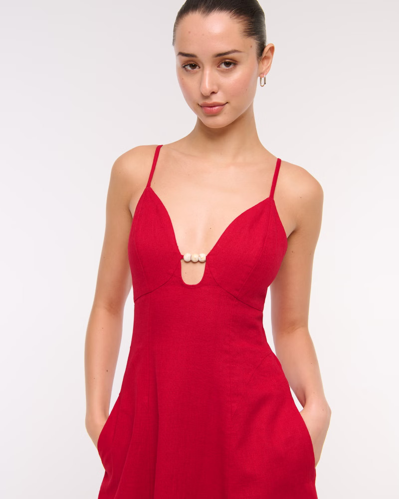 Beaded Flowy Midi Dress | Abercrombie & Fitch (US)