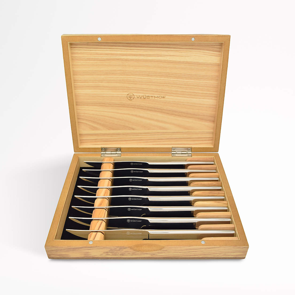 Wusthof Mignon Stainless Olivewood 8-Piece Steak Knife Set + Reviews | Crate & Barrel | Crate & Barrel