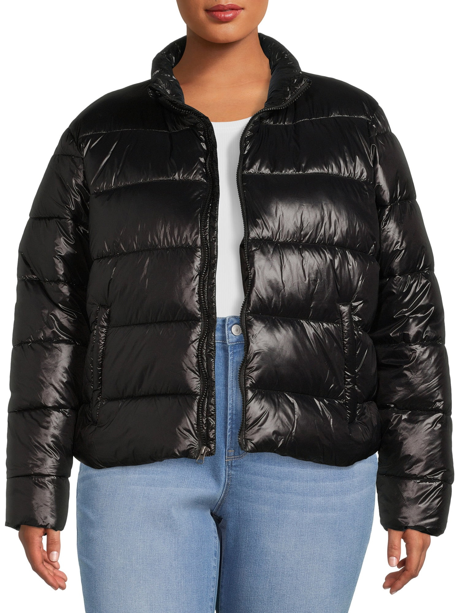 Time and Tru Women's and Plus Puffer Jacket - Walmart.com | Walmart (US)