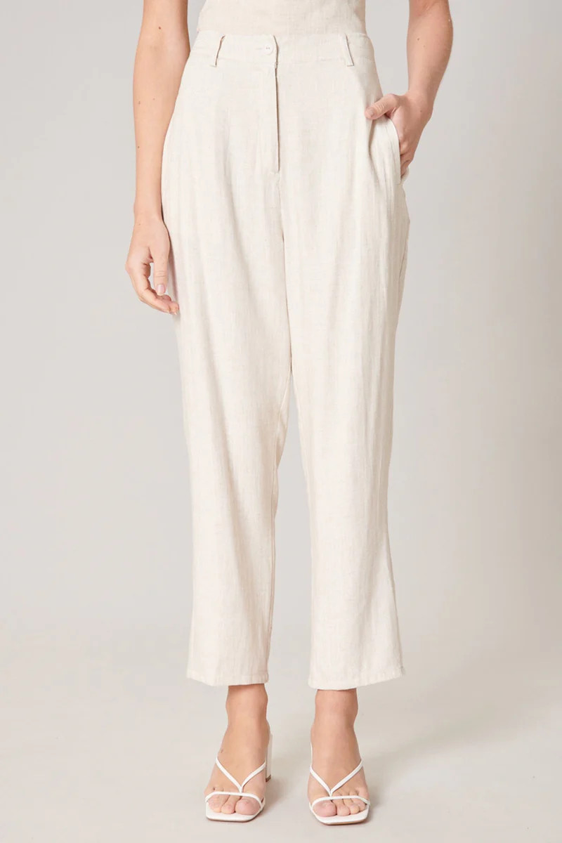 Saint Barts Linen Tapered Pants | Sugarlips
