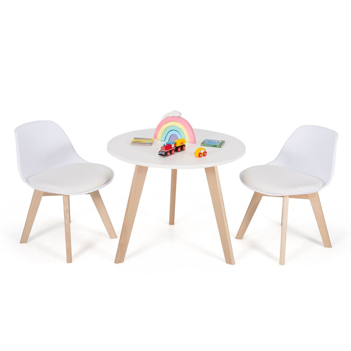 Costway Kids Table & 2 Chairs Set Modern Activity Play Table w/Beech Leg Cushion | Target