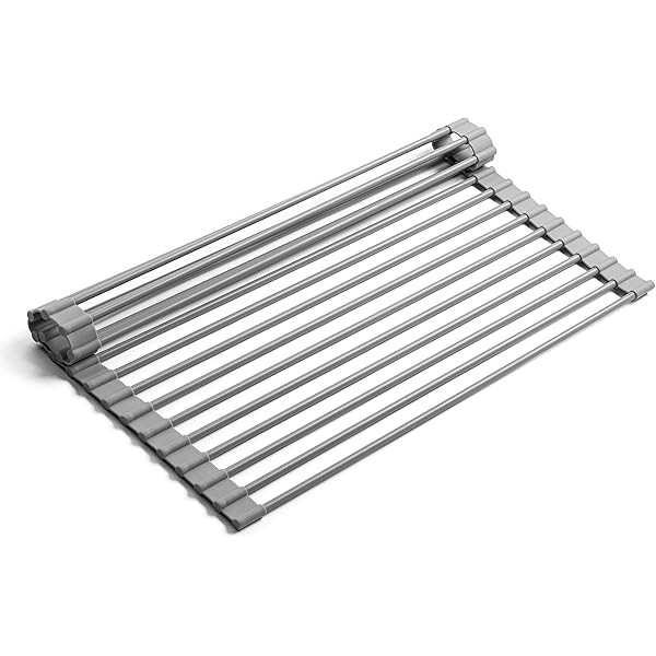 Amazon.com - Over The Sink Dish Drying Rack, Ohuhu Large 17.6" L X 15.4" W Roll Up Sink Rack, Col... | Amazon (US)