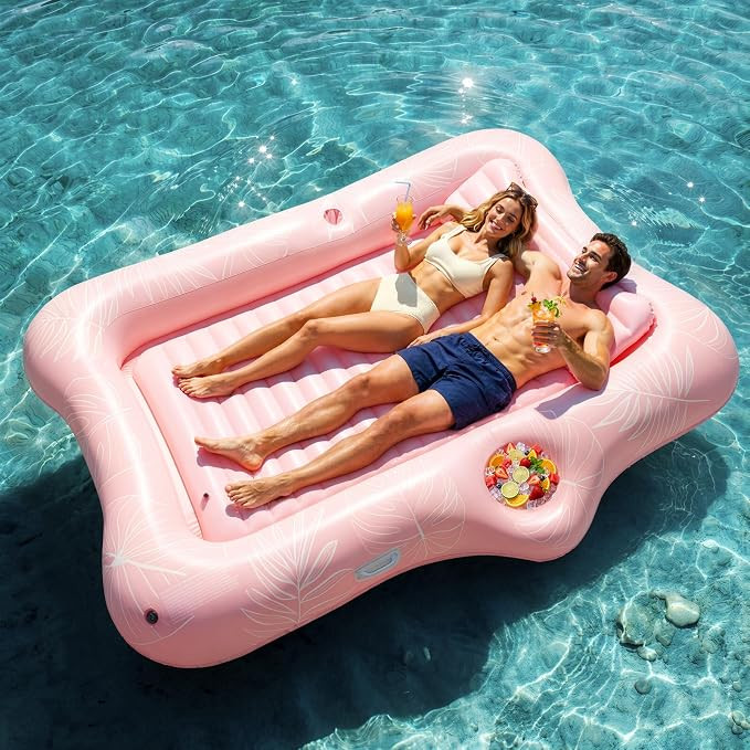 Inflatable Tanning Pool Lounger Float, Suntan Tub for Adults, Blow Up Sunbathing Pool with Integr... | Amazon (US)
